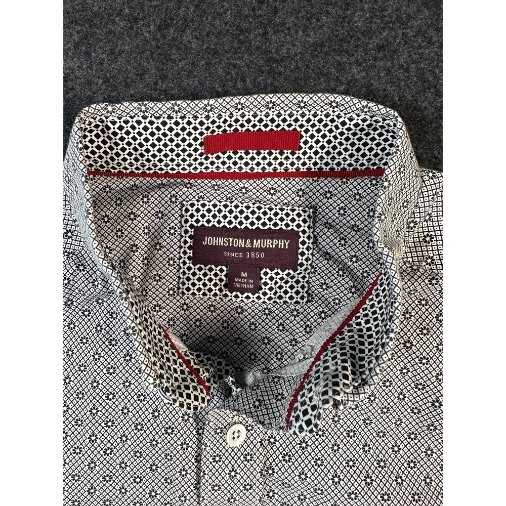 Johnston & Murphy Men's M Short Sleeve Button Down Shirt Floral - Picture 8 of 10